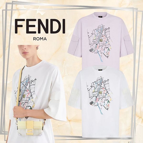 【すぐ届く】フェンディ Tシャツ 偽物 コットン オーバーサイズ 2色FY1120AIFJF0U69